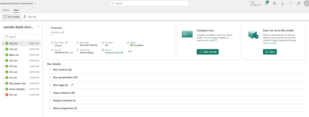 Collection of Runs - Microsoft Fabric
