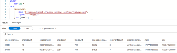 Connecting Linkedin API to Azure Synapse