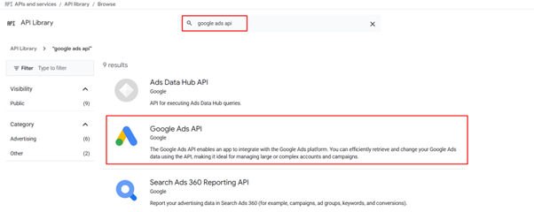 Data Factory - Google Ads API