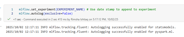 MLFlow Autotagging - Microsoft Fabric